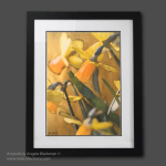 Art Print, Black Frame “Golden Daffodils”