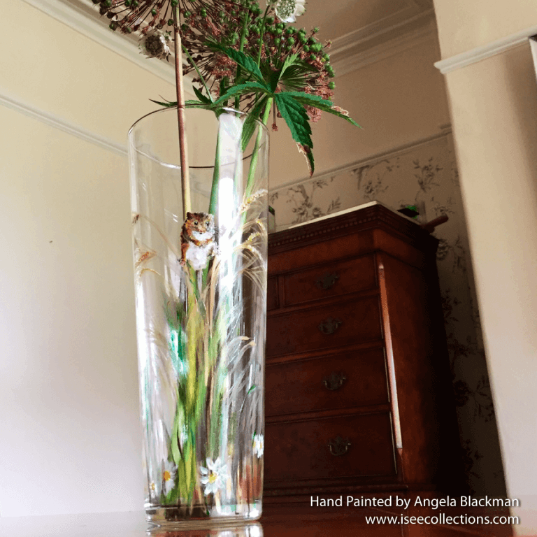 hand painted glass vase