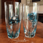 Pair of hand painted Highball glasses “Divers” design