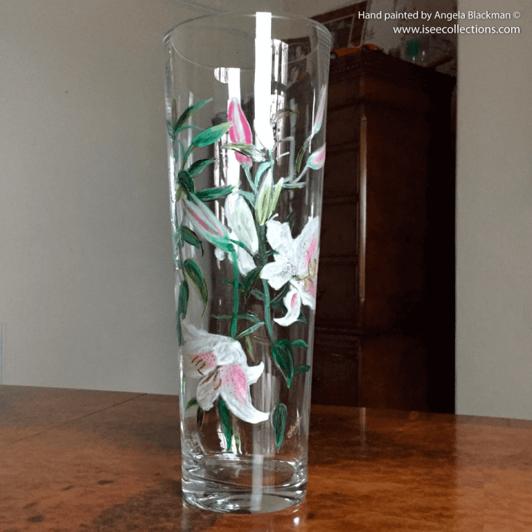 hand painted glass vase