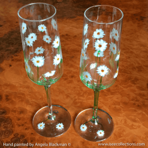 hand painted Champagne glasses