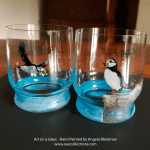 Puffin on the Rocks – Pair of hand painted Whisky tumblers