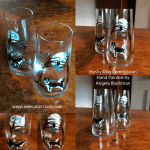 Husky Dog Commission Hand Painted Glasses by Angela Blackman