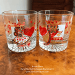 King and Queen of Hearts pair of hand painted Tumblers