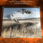 Geese over the Marsh - 3D layered original artwork