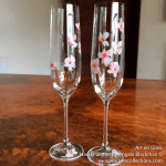Pair of “Blossom” Hand Painted Champagne Glasses