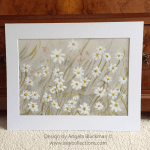 Daisy Meadow A3 hand painted artprint mounted