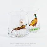 Pheasants – Pair of hand painted Whisky tumblers