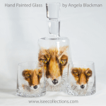 Foxy Face Hand Painted Decanter Set